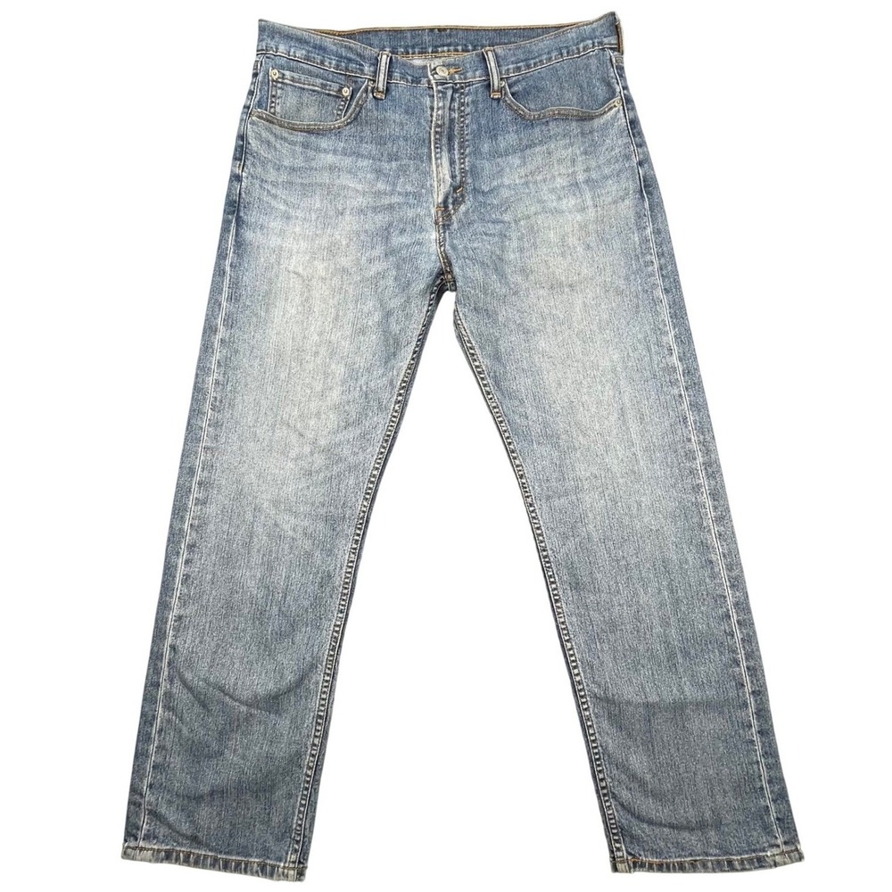 Levis Blue 505 Regular Fit Straight Leg Jeans Mens 34x30